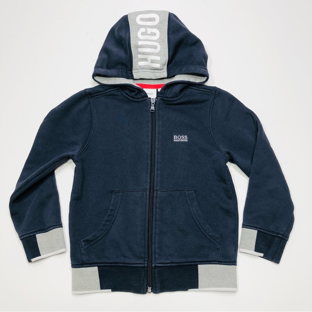 BOSS Hugo Boss Hooded Zipper Sweatshirt • Boy Sz 6